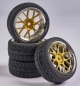 Preview: 500900163 Reifen/F. 1:10/Road gold/chrome 4 Stück