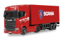 Preview: 22783 Mini-Scania 730 S mit Kofferauflieger proportional 4WD 1:64 RTR rot