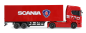 Preview: 22783 Mini-Scania 730 S mit Kofferauflieger proportional 4WD 1:64 RTR rot