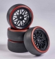 Preview: 900157 Reifen/F. 1:10/Drift schwarz/rot 4 Stück
