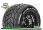 Preview: LR-T3320BCH Reifen/F. MFT - MT-ROCKET 1:8 Monster Truck Komplettradsatz - Fertig Verklebt - Sport - Bead Style 3.8 Felgen Schwarz-Chrom - 1/2-Offset