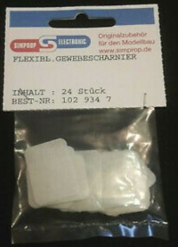 1029347 Ruderscharniere (flexibles Gewebescharnier) 26x19mm 24 Stück