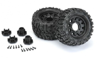 PRO1170-10 Reifen/F. TRX7 Trencher Front/Rear 2.8" MT Tires Mounted 12mm Blk Raid (2)