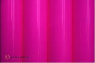 21-14-002 ORACOVER Bügelfolie fluoreszierend neon-pink  2 mtr. Rolle