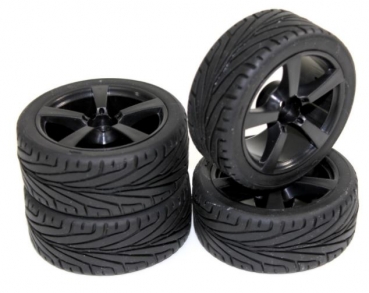 2510006 Reifen/Felgen 1:10 20-KantSpoke schwarz