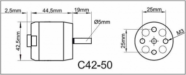 314971 BL-Motor ROXXY C42-50 / 800kv 3-5S 195g