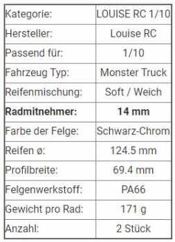 LR-T3275 SBCM Reifen/F. 1:10/LOU* 14! MT-ROCK 2.8