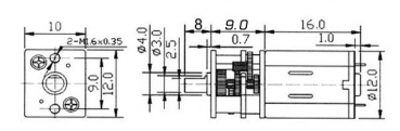 42205 Getriebemotor MicroPile 50:1/320U 6V