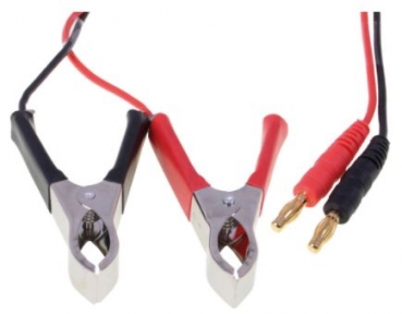 46097 Ladekabel Krokoklemmen / groß schwarz/rot 30cm