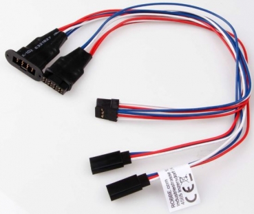 46314 Kabelsatz für 2 Servos MPX 8-pin Hochstrom Stecker System auf Futaba 300mm 22AWG/0,32²mm 1 Satz