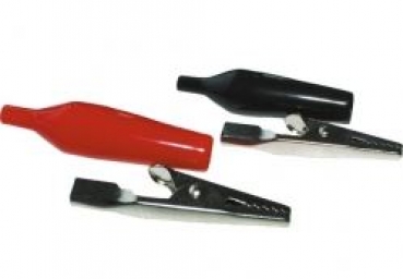 632+632-1 Krokoklemmen mittel - rot / schwarz
