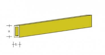 Messing-Vierkantrohr 16x3mm 1mtr.