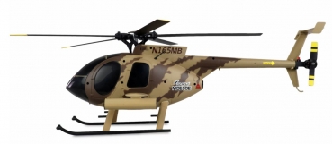 25336 AFX MD500E MILITÄR BRUSHLESS 4-KANAL 325MM HELIKOPTER 6G RTF BRAUN