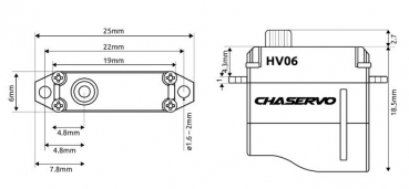 Servo CHA HV06 6mm -26N/0,05s