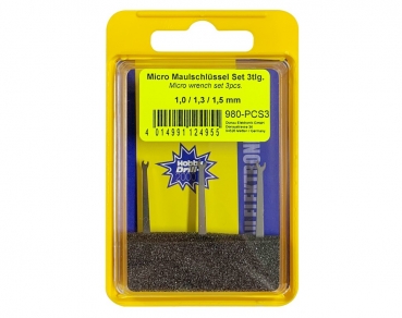 D980-PCS3 - Micro-Maulschlüssel-Set 3-tlg. 1 / 1,3 / 1,5 mm