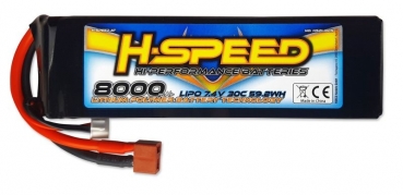 HSPLI005 Lipo/Car 7,4/8000 H-Speed30C Deans/XH