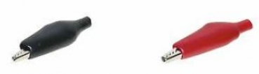 KN-130011 Krokoklemmen 45mm Mini schwarz/rot 1 Paar