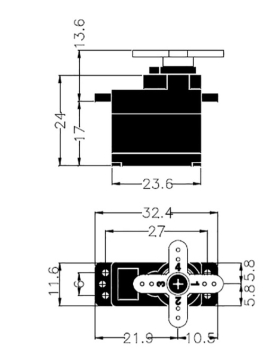65119 Servo Nano Pro MG rot 11,6mm 18N
