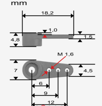 91110001 Servohebel 21T/4,9mm ALU 12/18,2mm