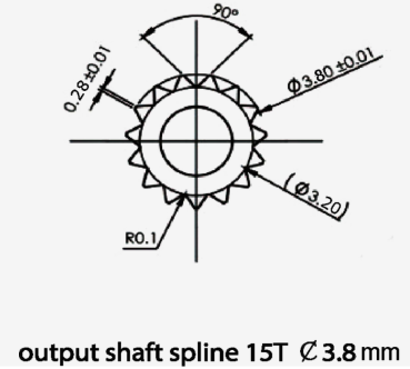 91280003 Servohebel 15T/KST ALU 13,5/18,7mm