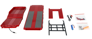 22742 Tieflader-Sattelauflieger Dreiachser für Scania 1:18 rot