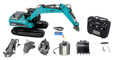 22748 G705E Bagger Metall 1:14 RTR petrol