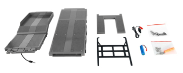 22763 Tieflader-Sattelauflieger Dreiachser für Scania 1:18 silber