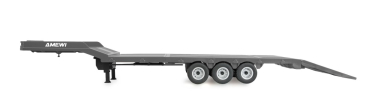 22763 Tieflader-Sattelauflieger Dreiachser für Scania 1:18 silber