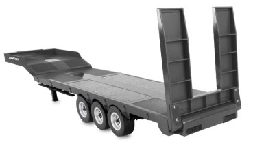 22763 Tieflader-Sattelauflieger Dreiachser für Scania 1:18 silber