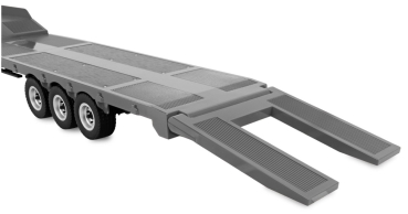 22763 Tieflader-Sattelauflieger Dreiachser für Scania 1:18 silber