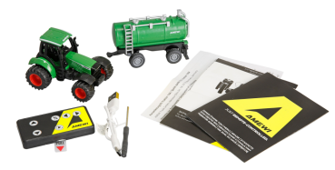22791 Traktor aus Metall mit Tankanhänger 1:64 RTR