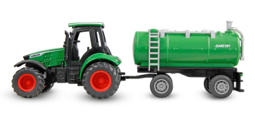 22791 Traktor aus Metall mit Tankanhänger 1:64 RTR