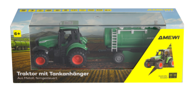 22791 Traktor aus Metall mit Tankanhänger 1:64 RTR