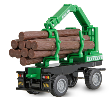 22792 Traktor aus Metall mit Rückeanhänger + Ladekran