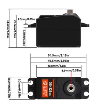 DS027 DS Servo DS4125 Low Profile 29KG/0.15sec@7.4V DSSERVO DS4125 - Kraftvolles 25kg Digital-Servo