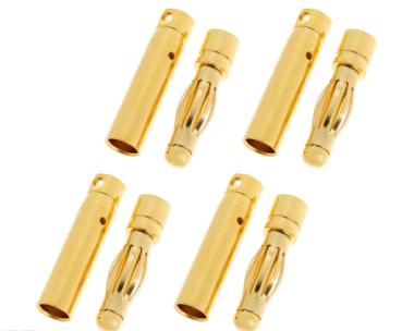 GF-1000-003 Goldkontakt-Stecker/-Buchse 4mm "U" 4 Paar