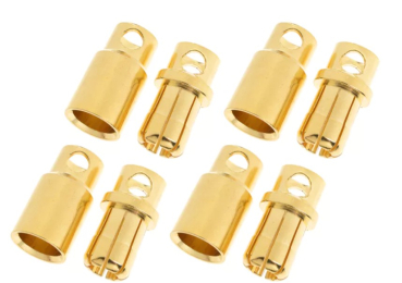 GF-1000-008 Goldkontakt-Stecker/Buchse 8,0mm 4 Paar