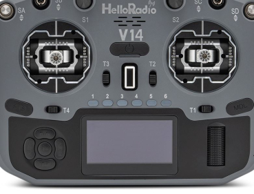 HR1018 HelloRadio V14 MAX OLED 2,4GHz - 4in1 LBT M2 Fernsteuerung grau, schwarz
