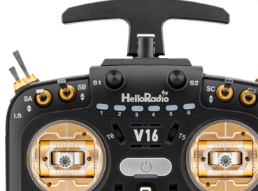 HR1022 HelloRadio V16 MAX 2,4GHz - 4in1 LBT Mode 2 Fernsteuerung gold