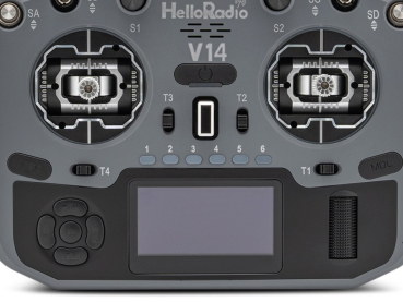 HR1046 HelloRadio V14 MAX OLED 2,4GHz - 4in1 LBT M2 Fernsteuerung grau, schwarz