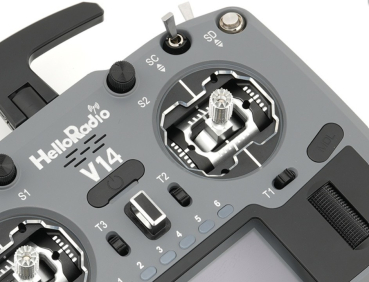 HR1046 HelloRadio V14 MAX OLED 2,4GHz - 4in1 LBT M2 Fernsteuerung grau, schwarz