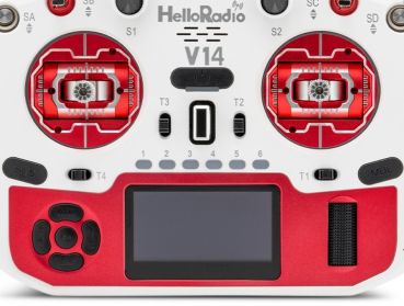 HR1047 HelloRadio V14 MAX OLED 2,4GHz - 4in1 LBT M2 Fernsteuerung weiß, rot
