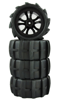014-1028 Reifen/F. 1:10/12 Sand-Paddle 4 Stück für Eagle 3.2 & 3.3