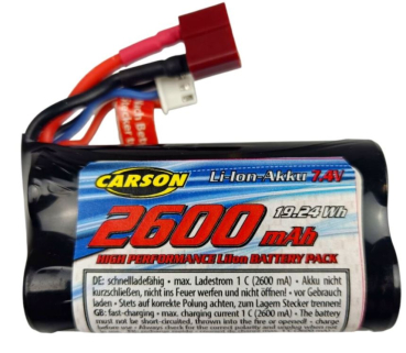 608308 Li-IO 7,4/2600 Carson 18650 Deans/XH