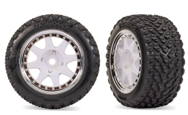 TRX10872-WHTC Reifen/F. TRX Mini-Rally White/Chrome F 2 Stück