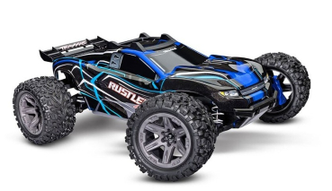 TRX67164-4ZBLUE TRAXXAS Rustler 4x4 BL-2S blau 1/10 Stadium-Truck RTR nP825 BL-2S Brushless, HD-Teile mit 2827X Akku + 2920 Lader