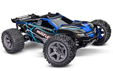 TRX67164-4ZBLUE TRAXXAS Rustler 4x4 BL-2S blau 1/10 Stadium-Truck RTR nP825 BL-2S Brushless, HD-Teile mit 2827X Akku + 2920 Lader