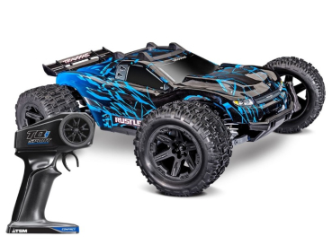 TRX67464-4-BLUE Rustler 1/10 4x4 Stadium-Truck blau RTR VX3