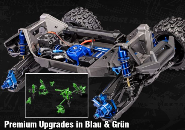 TRX89087-4-BLUE MAXX Ultimate 4x4 Elektro Monster Truck Brushless 1/10 RTR blau