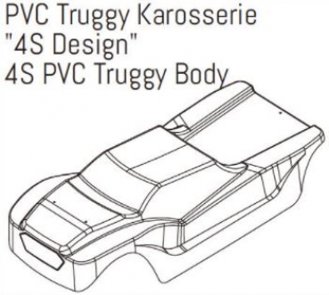 Karosse 1:8 /Truggy Basher 4S-Design schwarz